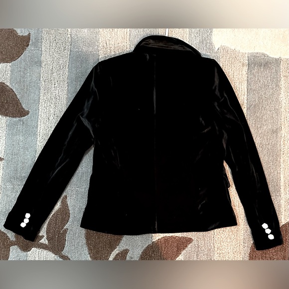 NWT Rachel Zoe Black Velvet Double Breasted Waistcoat Jacket w Gold Tone Buttons - Picture 7 of 11